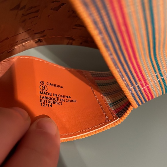 Wedge sandals with multi coloured straps - Picture 7 of 7